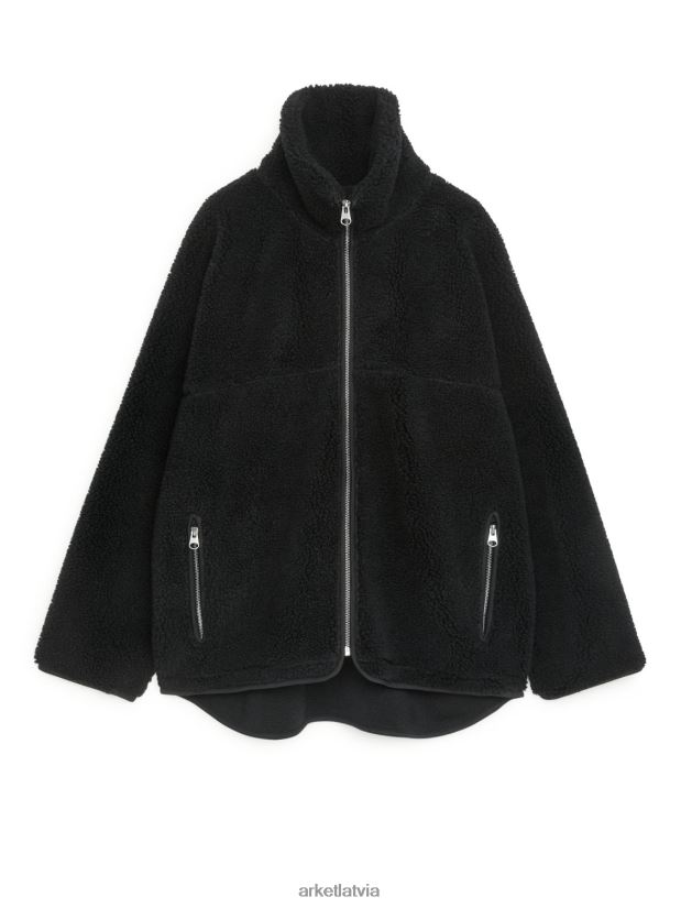 sievietes ARKET jaka ar augstu kaklu apģērbs melns DT8RBB483