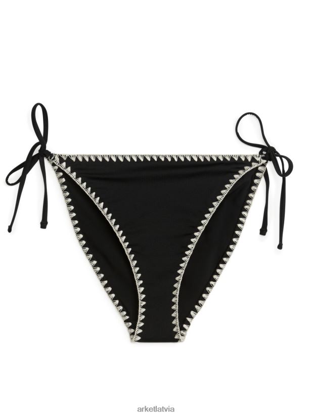 sievietes ARKET sasiet tanga bikini apakšā apģērbs melns/balts DT8RBB609