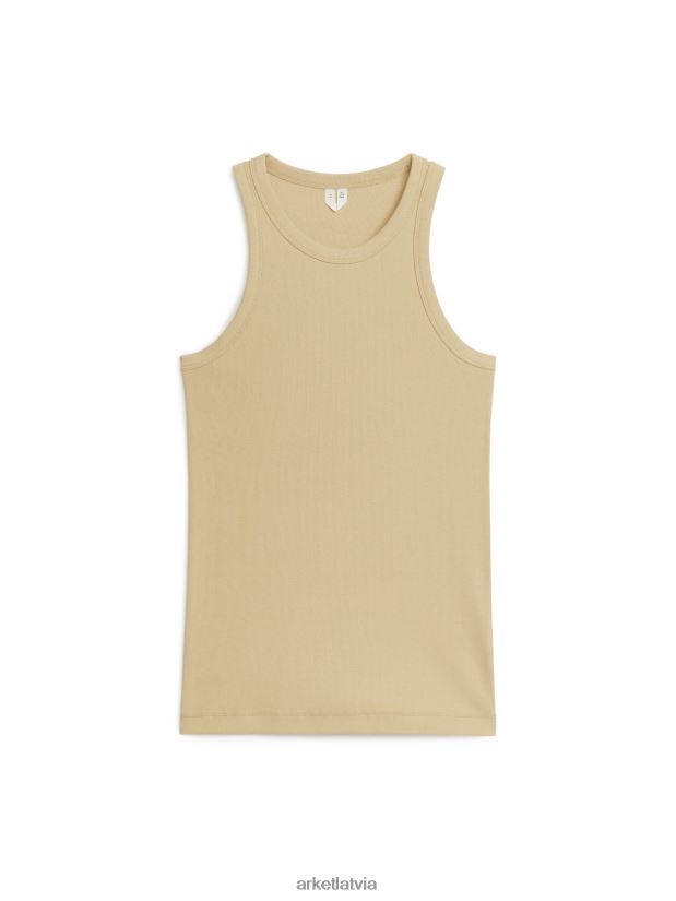 sievietes ARKET rib racer tank top apģērbs bēšs DT8RBB307