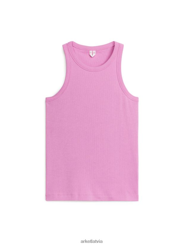 sievietes ARKET rib racer tank top apģērbs rozā DT8RBB289