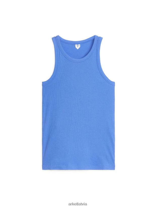 sievietes ARKET rib racer tank top apģērbs zils DT8RBB373