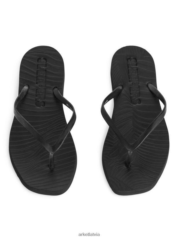 sievietes ARKET gulšņi konusveida flip flops apavi melns DT8RBB709